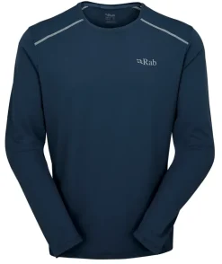 T-Shirts & Baselayers-Rab Mens Force Long Sleeved Tee - Tempest Blue