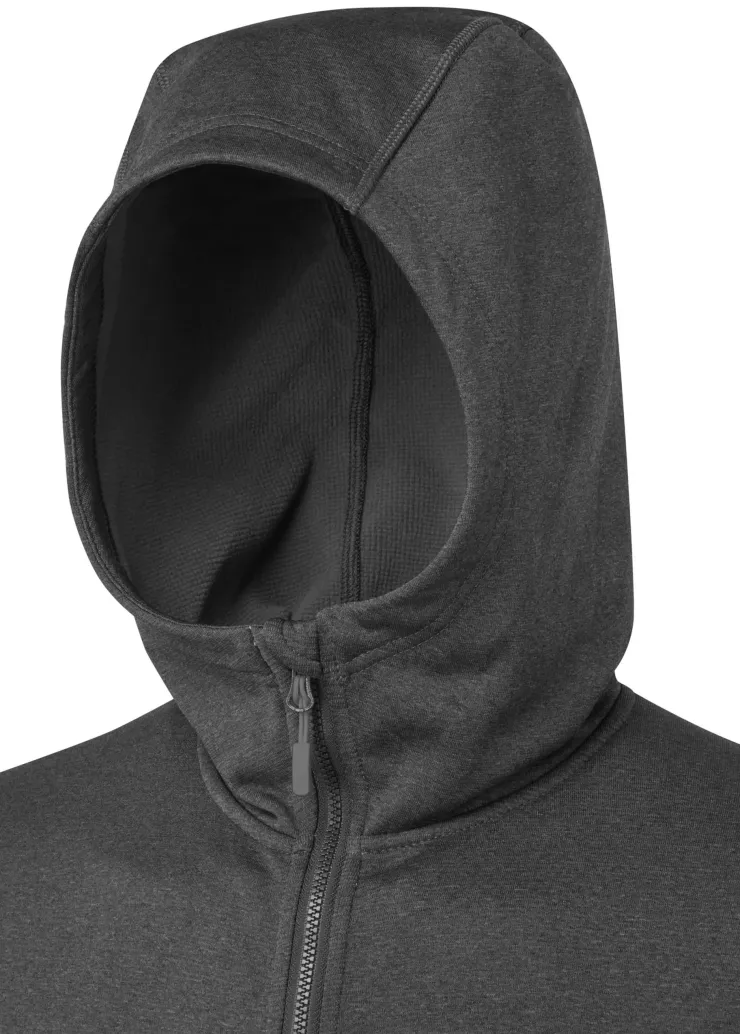 Fleece & Mid Layer-Rab Mens Geon Hoody - Black - Steel Marl