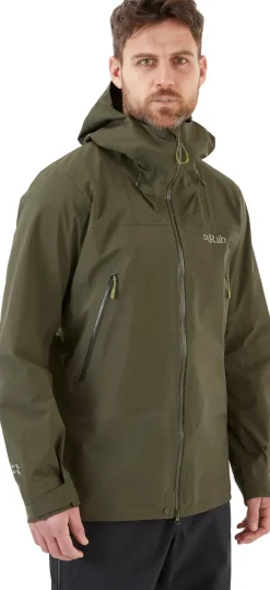 Waterproof Jackets-Rab Mens Kangri GTX Jacket - Army