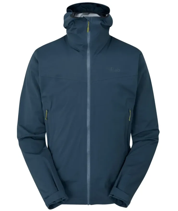Waterproof Jackets-Rab Mens Kinetic 2.0 Jacket - Blue Night