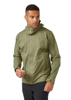 Waterproof Jackets-Rab Mens Kinetic 2.0 Jacket - Light Khaki