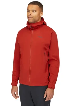 Waterproof Jackets-Rab Mens Kinetic 2.0 Jacket - Tuscan Red
