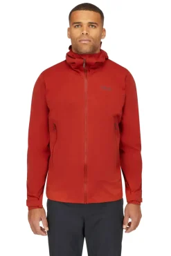 Waterproof Jackets-Rab Mens Kinetic 2.0 Jacket - Tuscan Red
