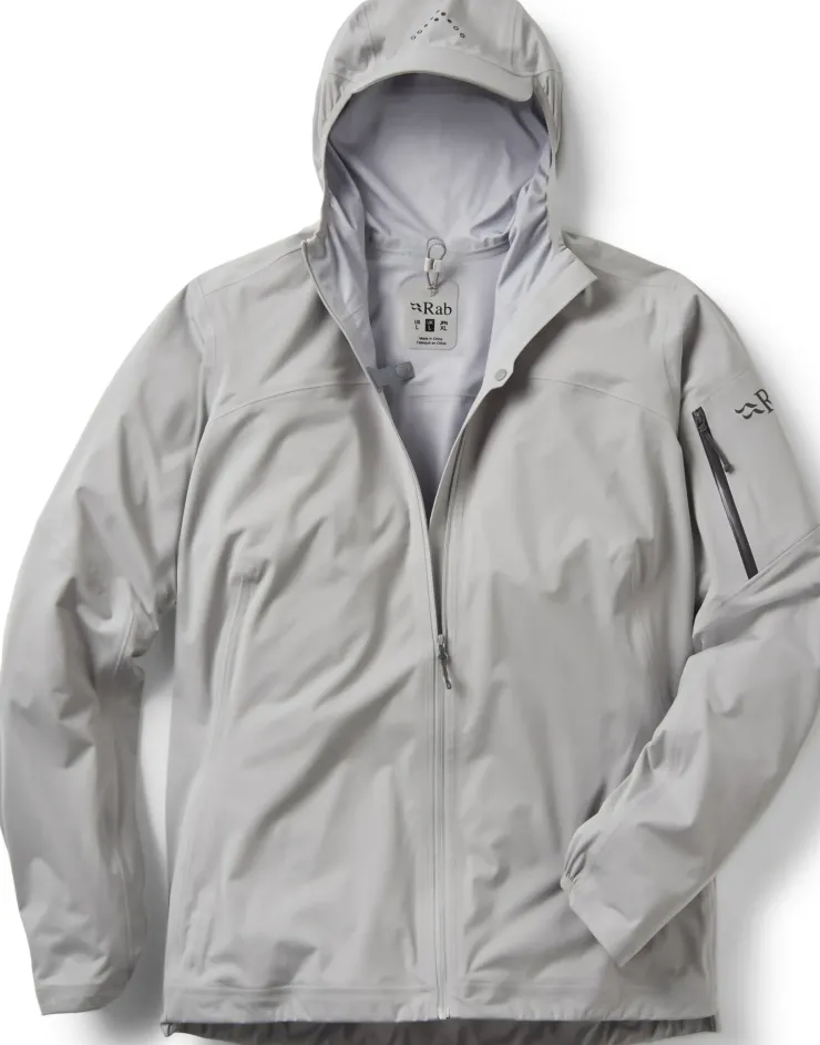 Waterproof Jackets-Rab Mens Kinetic Ultra Jacket - Light Zinc