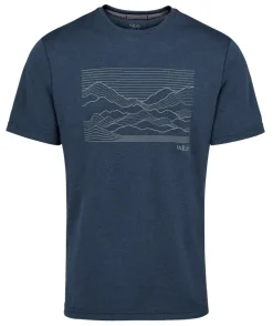 T-Shirts & Baselayers-Rab Mens Mantle Outline Tee - Tempest Blue