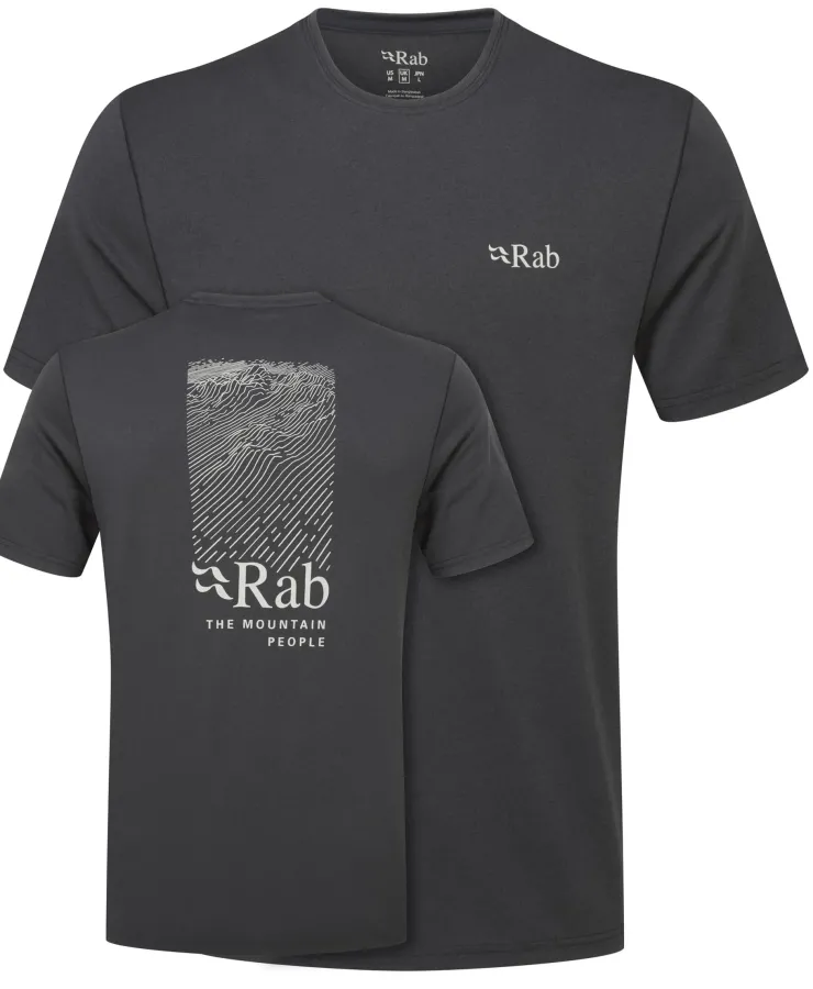 T-Shirts & Baselayers-Rab Mens Mantle Ridge Tee - Ebony