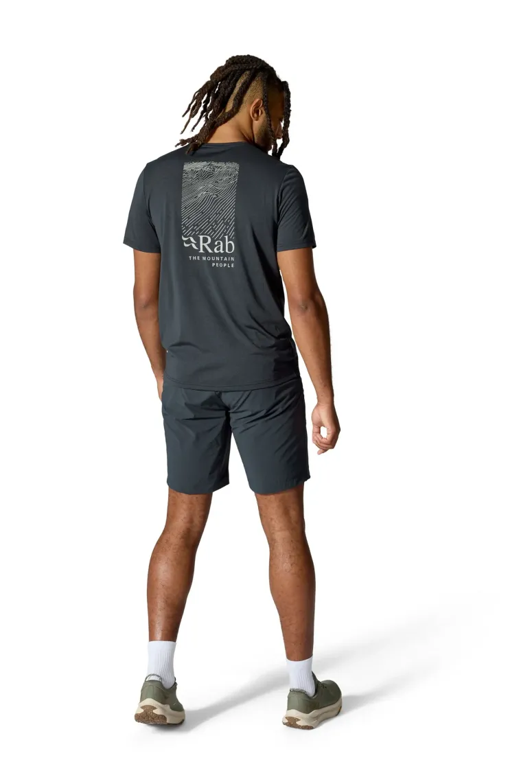 T-Shirts & Baselayers-Rab Mens Mantle Ridge Tee - Ebony