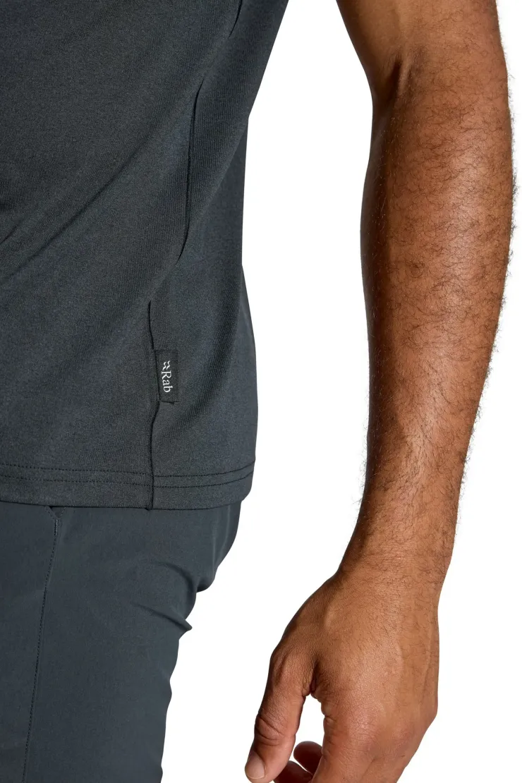 T-Shirts & Baselayers-Rab Mens Mantle Ridge Tee - Ebony