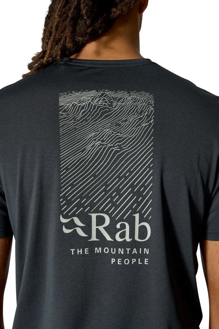T-Shirts & Baselayers-Rab Mens Mantle Ridge Tee - Ebony