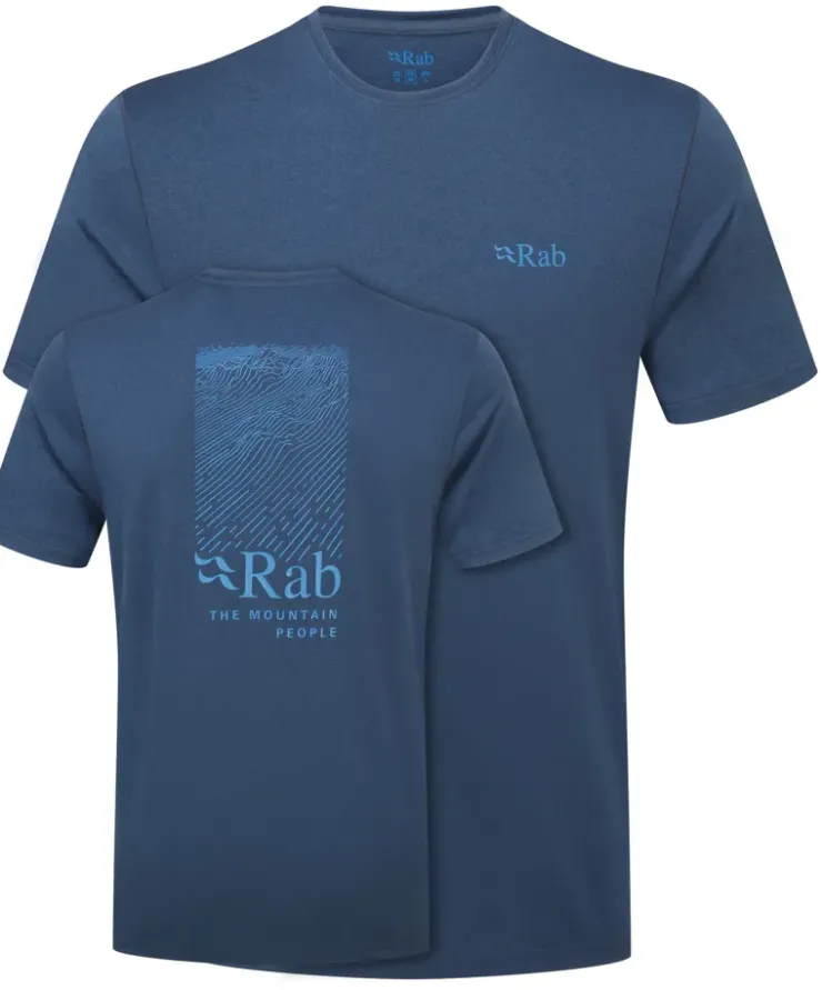 T-Shirts & Baselayers-Rab Mens Mantle Ridge Tee - Tempest Blue