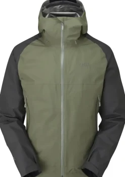 Waterproof Jackets-Rab Mens Namche Paclite Jacket - Graphene-Light Khaki