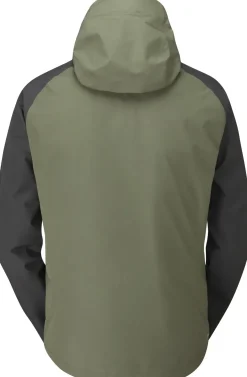Waterproof Jackets-Rab Mens Namche Paclite Jacket - Graphene-Light Khaki