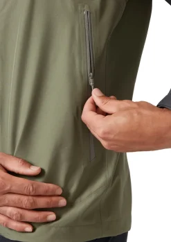 Waterproof Jackets-Rab Mens Namche Paclite Jacket - Graphene-Light Khaki