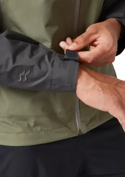Waterproof Jackets-Rab Mens Namche Paclite Jacket - Graphene-Light Khaki