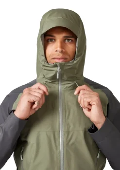 Waterproof Jackets-Rab Mens Namche Paclite Jacket - Graphene-Light Khaki