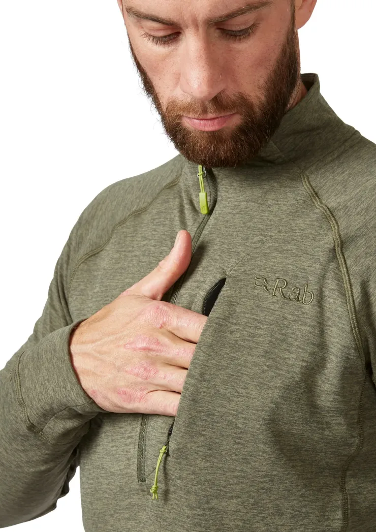 Fleece & Mid Layer-Rab Mens Nexus Pull-On - Light Khaki