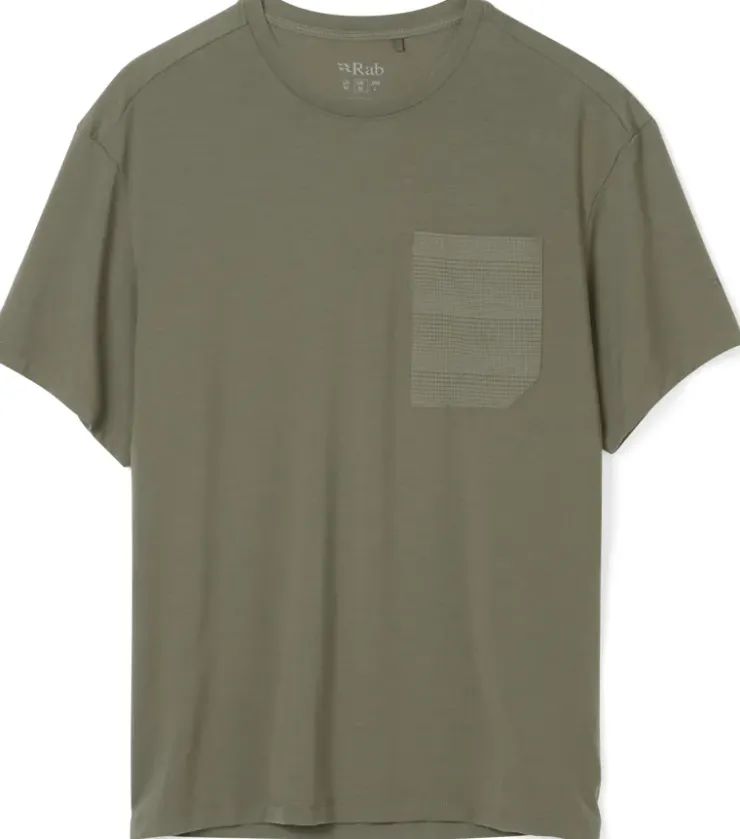 T-Shirts & Baselayers-Rab Mens Rivelin Pocket Tee - Light Khaki