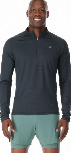 T-Shirts & Baselayers-Rab Mens Sonic LS Zip-T - Beluga