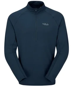 T-Shirts & Baselayers-Rab Mens Sonic LS Zip-T - Tempest Blue