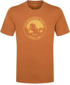 T-Shirts & Baselayers-Rab Mens Stance Alpine Peak Tee - Red Earth