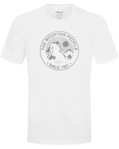 T-Shirts & Baselayers-Rab Mens Stance Alpine Peak Tee - White