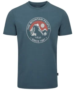T-Shirts & Baselayers-Rab Mens Stance Alpine Peak Tee - Orion Blue
