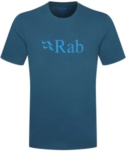 T-Shirts & Baselayers-Rab Mens Stance Logo Tee - Tempest Blue