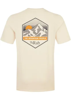 T-Shirts & Baselayers-Rab Mens Stance Mountain Peak Tee - Ecru