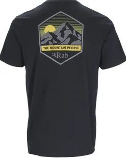 T-Shirts & Baselayers-Rab Mens Stance Mountain Peak Tee - Beluga