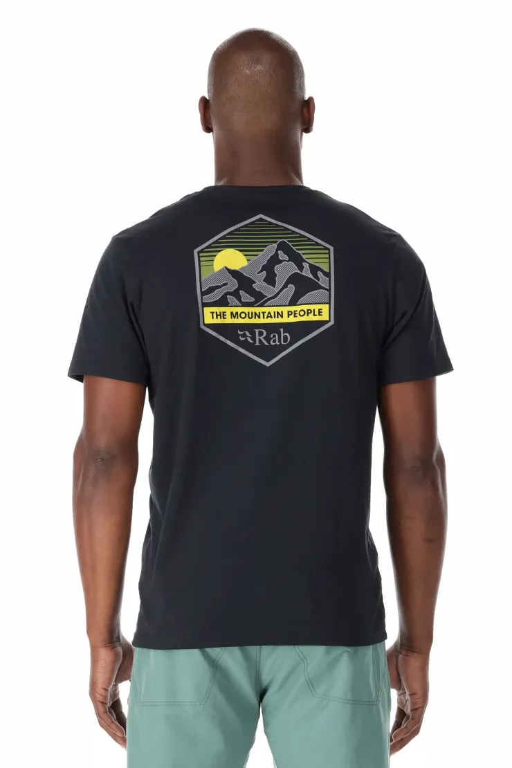 T-Shirts & Baselayers-Rab Mens Stance Mountain Peak Tee - Beluga