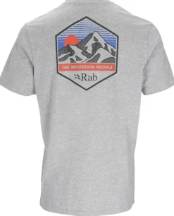 T-Shirts & Baselayers-Rab Mens Stance Mountain Peak Tee - Grey Marl