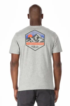 T-Shirts & Baselayers-Rab Mens Stance Mountain Peak Tee - Grey Marl