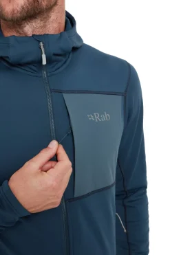 Fleece & Mid Layer-Rab Mens Superflux Hoody - Tempest Blue
