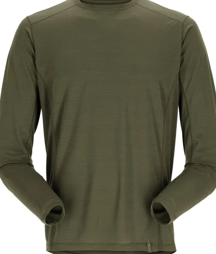 T-Shirts & Baselayers-Rab Mens Syncrino Base LS Tee - Olive-Olive