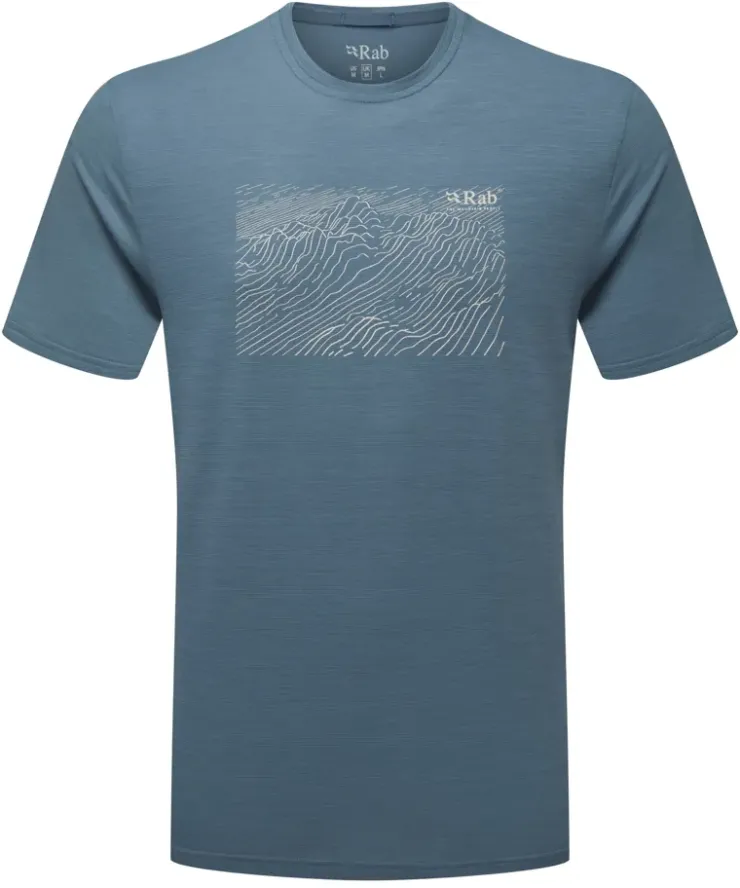 T-Shirts & Baselayers-Rab Mens Syncrino Ridge Tee - Orion Blue