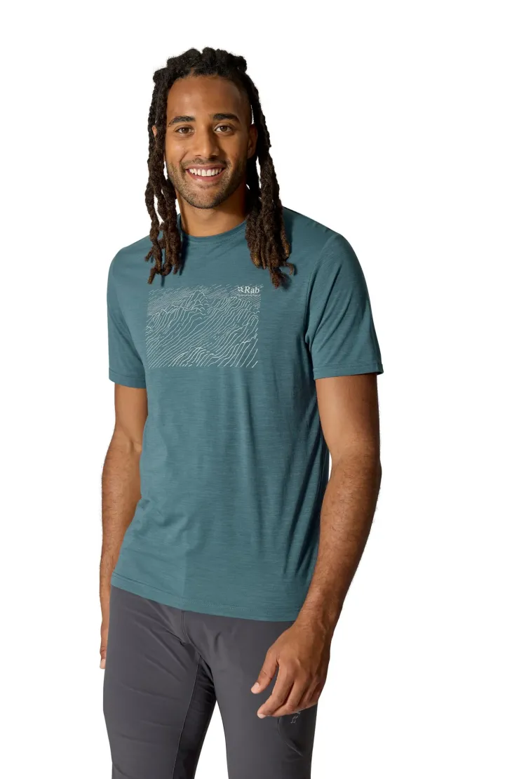 T-Shirts & Baselayers-Rab Mens Syncrino Ridge Tee - Orion Blue