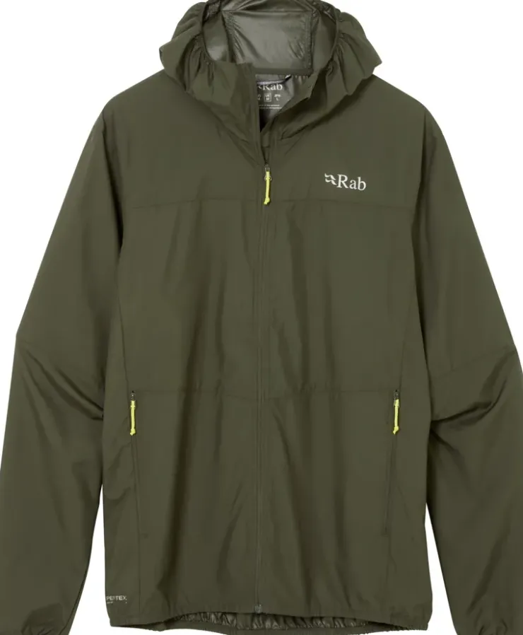 Windshirts-Rab Mens Windgather Hoody - Army