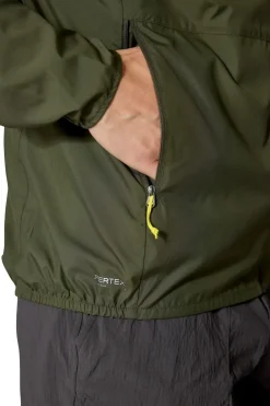 Windshirts-Rab Mens Windgather Hoody - Army