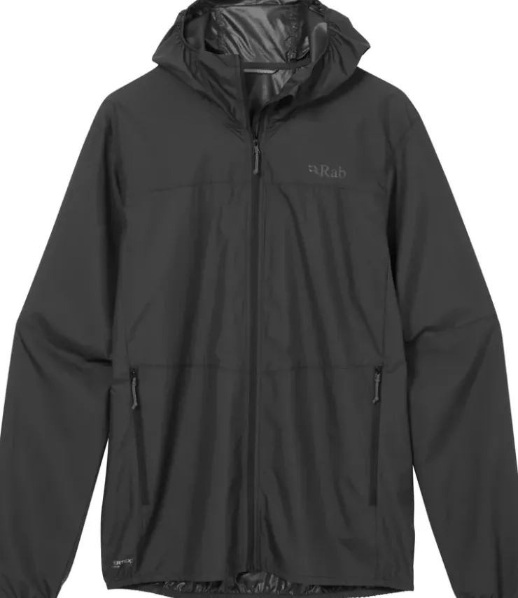 Windshirts-Rab Mens Windgather Hoody - Black