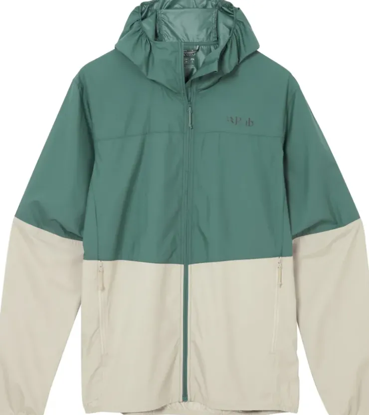 Windshirts-Rab Mens Windgather Hoody - Sage-Pebble