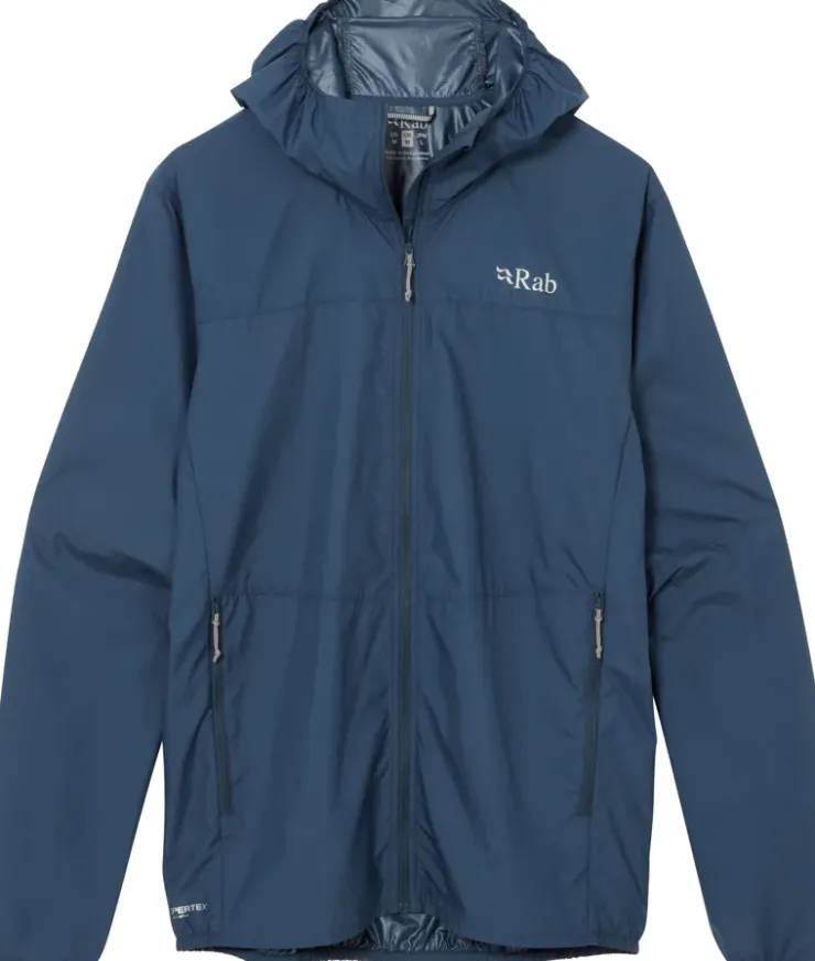 Windshirts-Rab Mens Windgather Hoody - Tempest Blue