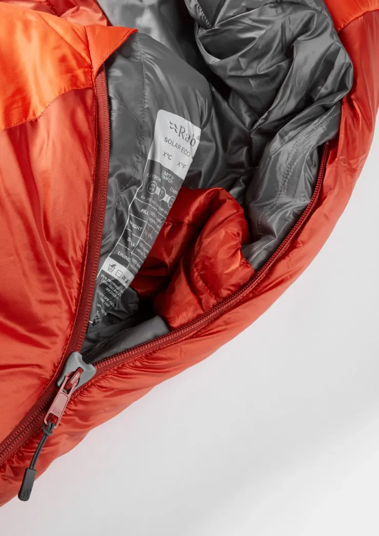 Backpacking & Lightweight Sleeping Bags-Rab Solar Eco 4 Sleeping Bag - Left-Zip - Regular