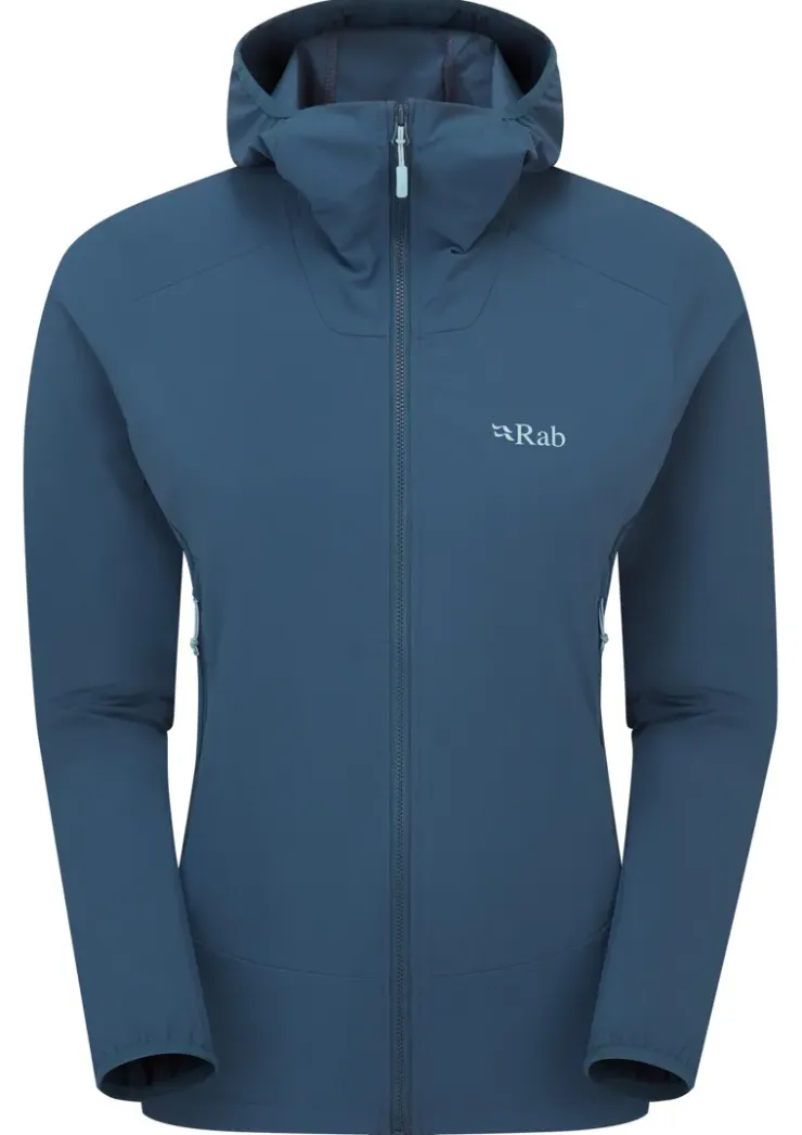 Softshell Jackets-Rab Womens Borealis Hoody - Tempest Blue