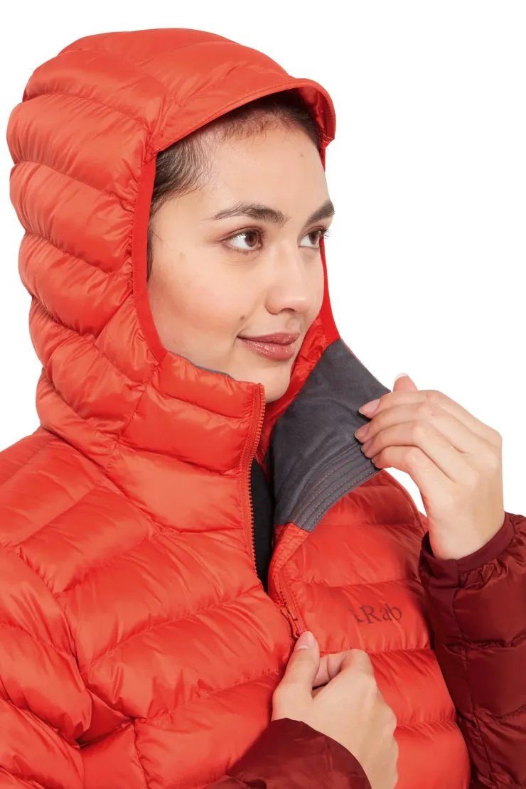 Insulated Jackets-Rab Womens Cirrus Alpine Jacket - Red Grapefruit-Tuscan Red