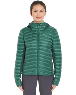 Insulated Jackets-Rab Womens Cirrus Flex Hoody - Eucalyptus-Green Slate