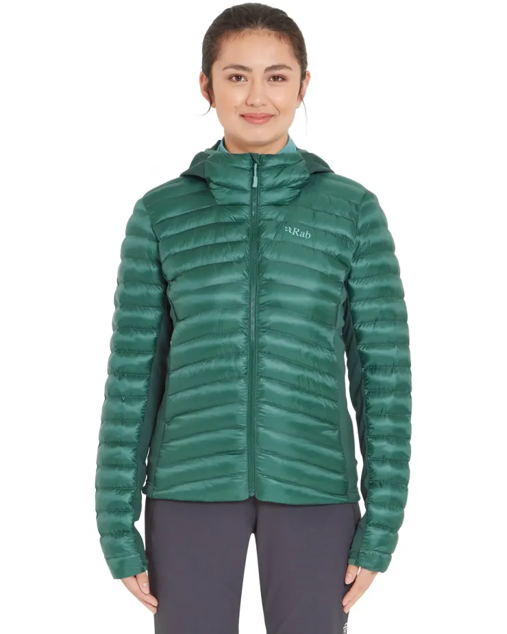 Insulated Jackets-Rab Womens Cirrus Flex Hoody - Eucalyptus-Green Slate