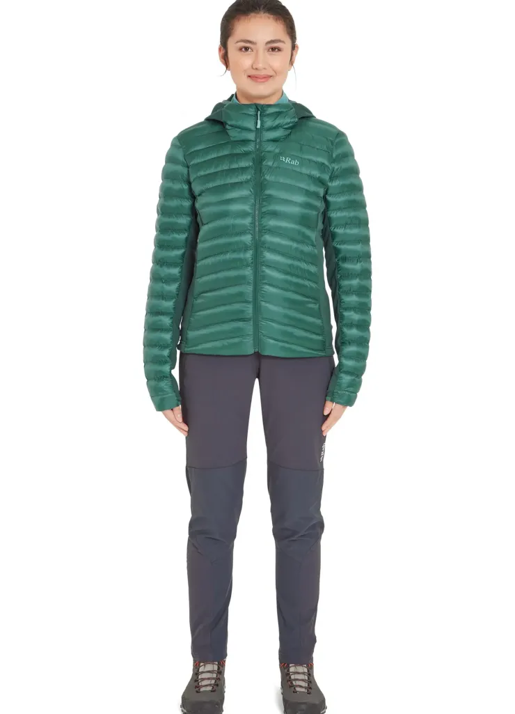 Insulated Jackets-Rab Womens Cirrus Flex Hoody - Eucalyptus-Green Slate