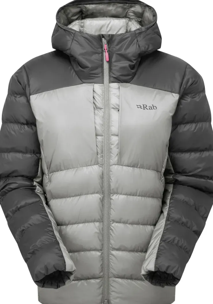 Insulated Jackets-Rab Womens Cirrus Ultra Hoody - Graphene-Light Zinc