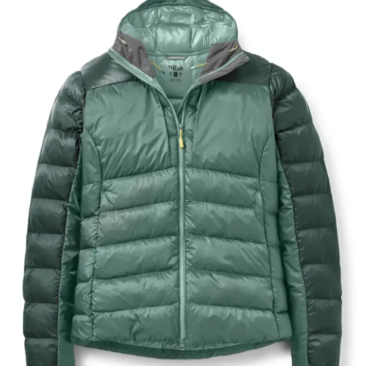 Insulated Jackets-Rab Womens Cirrus Ultra Hoody - Green Slate-Eucalyptus