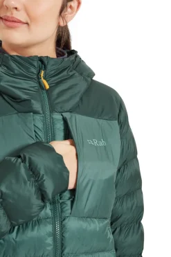 Insulated Jackets-Rab Womens Cirrus Ultra Hoody - Green Slate-Eucalyptus